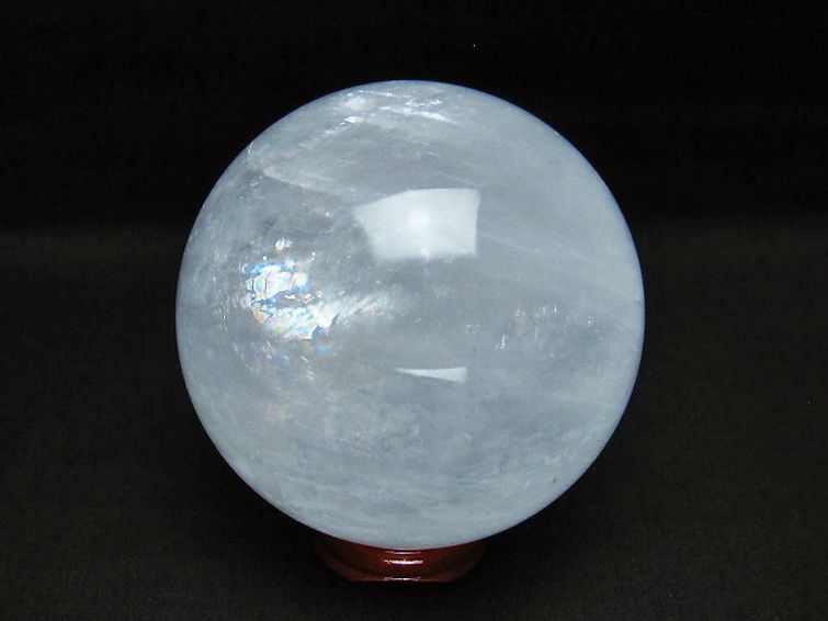 虹入り カルサイト 丸玉 82mm [T758-2082] 3枚目