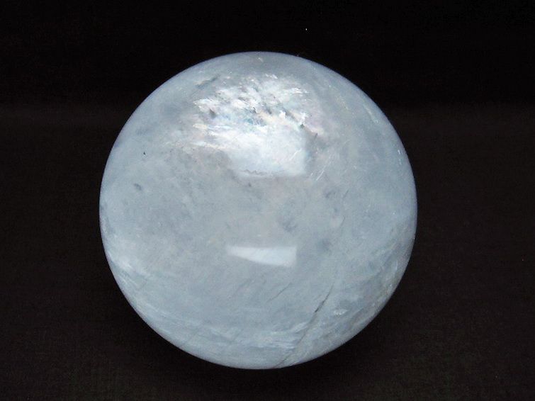 虹入り カルサイト 丸玉 82mm [t758-2084] 1枚目