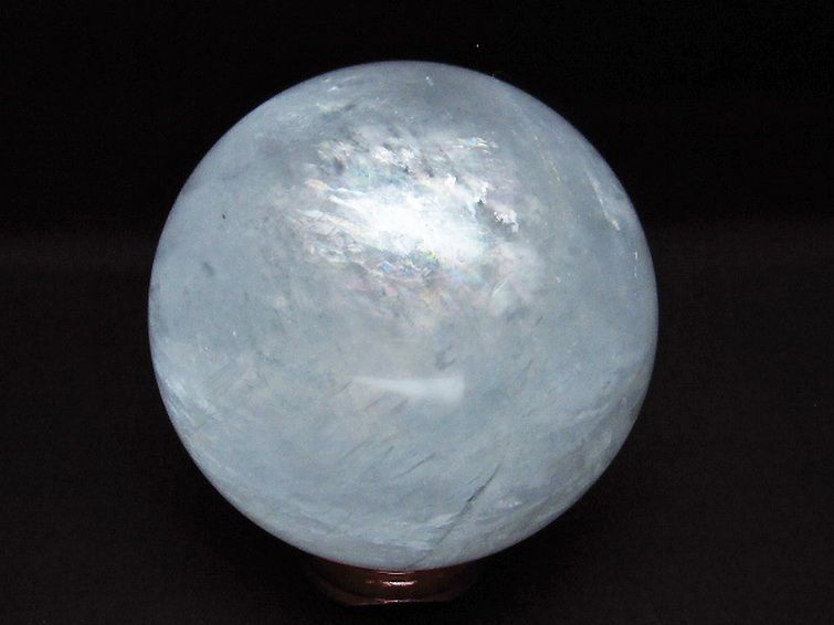 虹入り カルサイト 丸玉 82mm [t758-2084] 3枚目