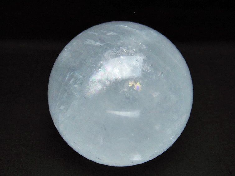 虹入り カルサイト 丸玉 87mm [t758-2109] 1枚目