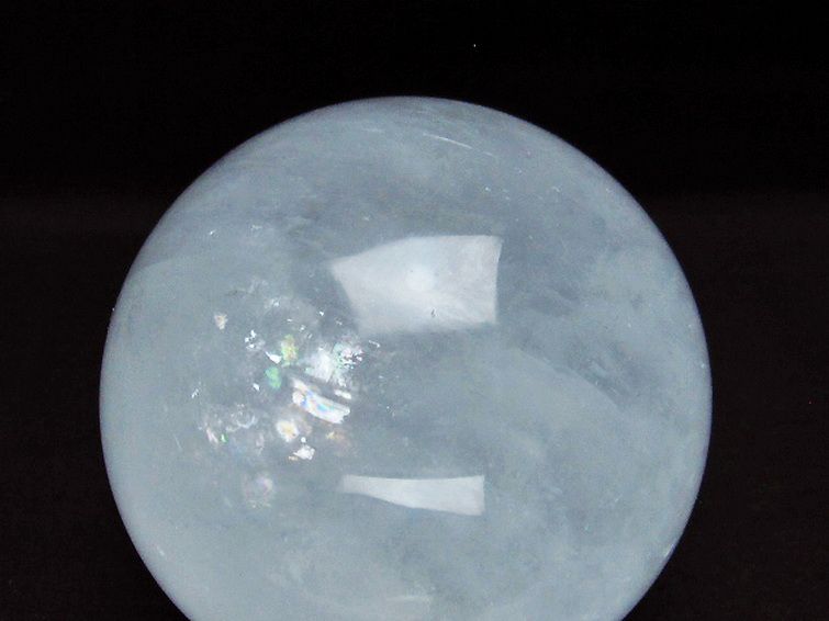 虹入り カルサイト 丸玉 86mm [t758-2110] 2枚目