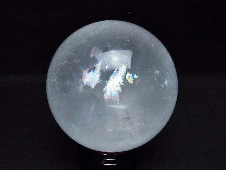 虹入り カルサイト 丸玉 85mm [T758-2113] 3枚目