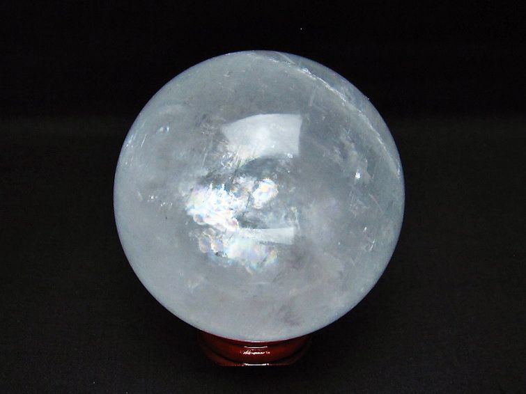 虹入り カルサイト 丸玉 78mm [t758-2122] 3枚目