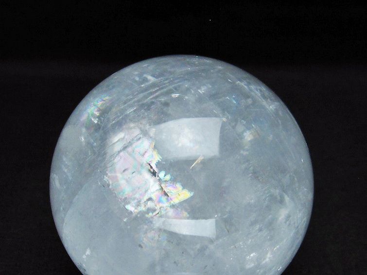 虹入り カルサイト 丸玉 79mm [t758-2128] 2枚目