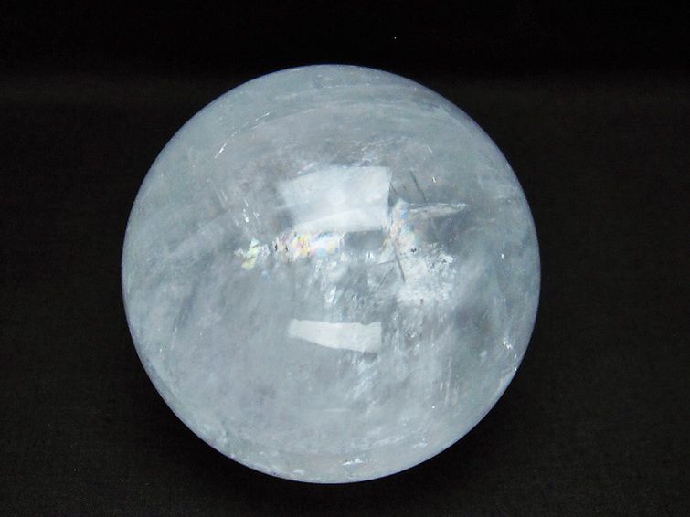 虹入り カルサイト 丸玉 73mm [t758-2139] 1枚目