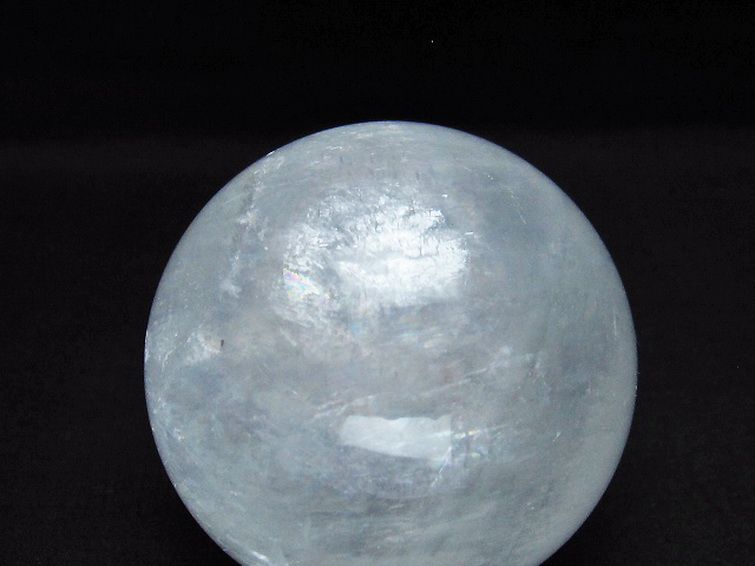 虹入り カルサイト 丸玉 74mm [T758-2152] 2枚目