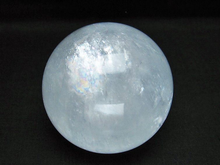 虹入り カルサイト 丸玉 76mm [t758-2155] 1枚目