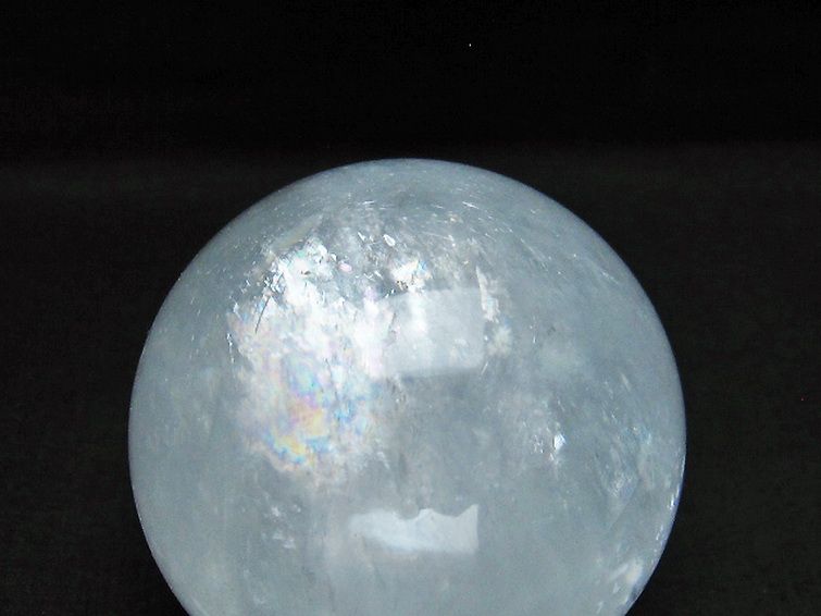 虹入り カルサイト 丸玉 76mm [t758-2155] 2枚目