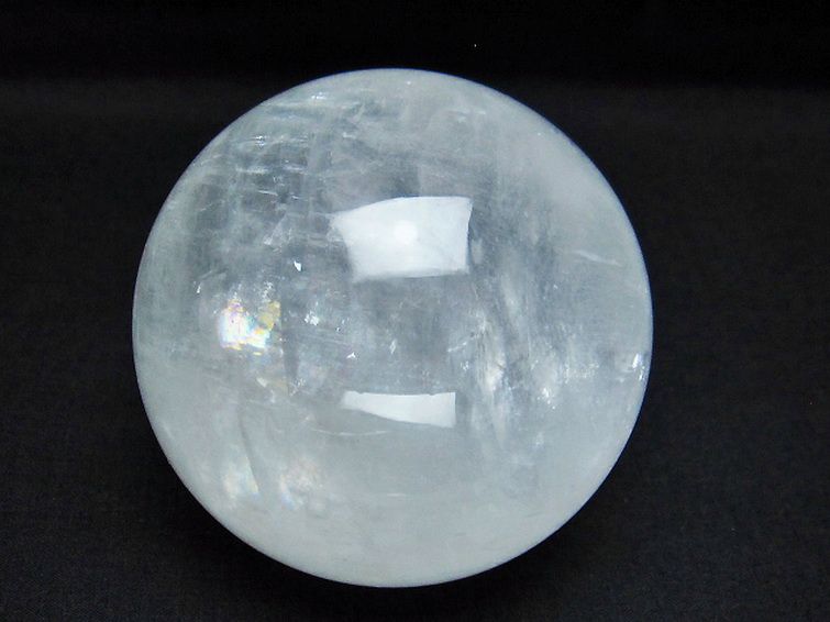 虹入り カルサイト 丸玉 78mm [t758-2160] 1枚目