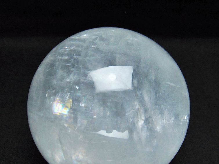 虹入り カルサイト 丸玉 78mm [t758-2160] 2枚目