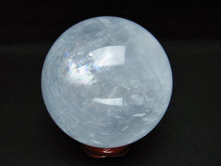 虹入り カルサイト 丸玉 77mm [T758-2169] 3枚目