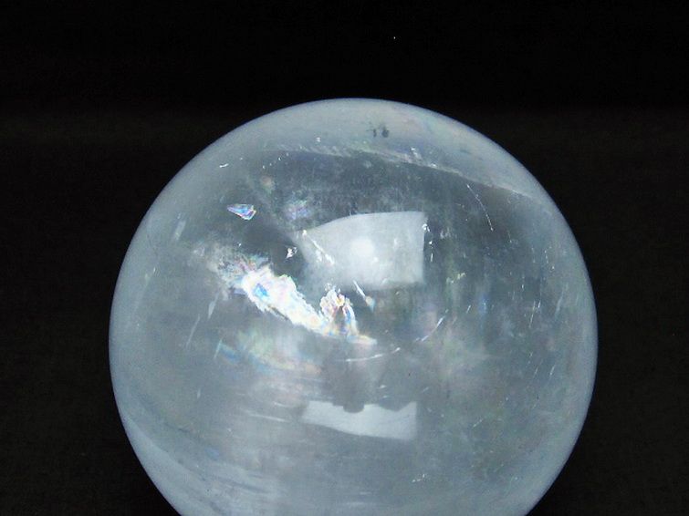 虹入り カルサイト 丸玉 78mm [t758-2172] 2枚目