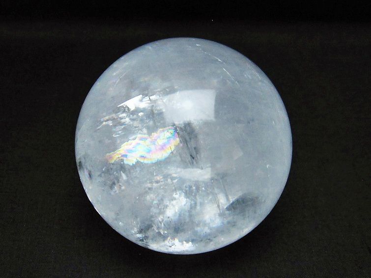 虹入り カルサイト 丸玉 68mm [T758-2222] 1枚目