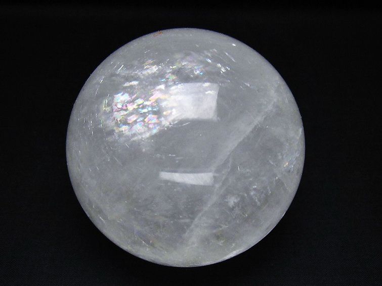 虹入り カルサイト 丸玉 77mm [t758-2262] 1枚目