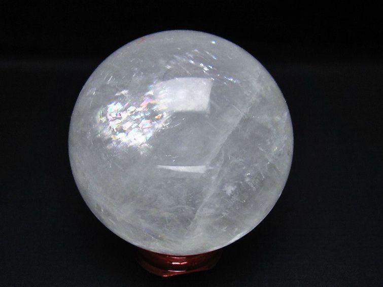 虹入り カルサイト 丸玉 77mm [t758-2262] 3枚目