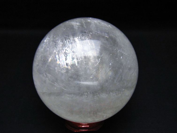 虹入り カルサイト 丸玉 78mm [t758-2264] 3枚目