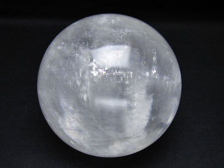 虹入り カルサイト 丸玉 82mm [t758-2272] 1枚目