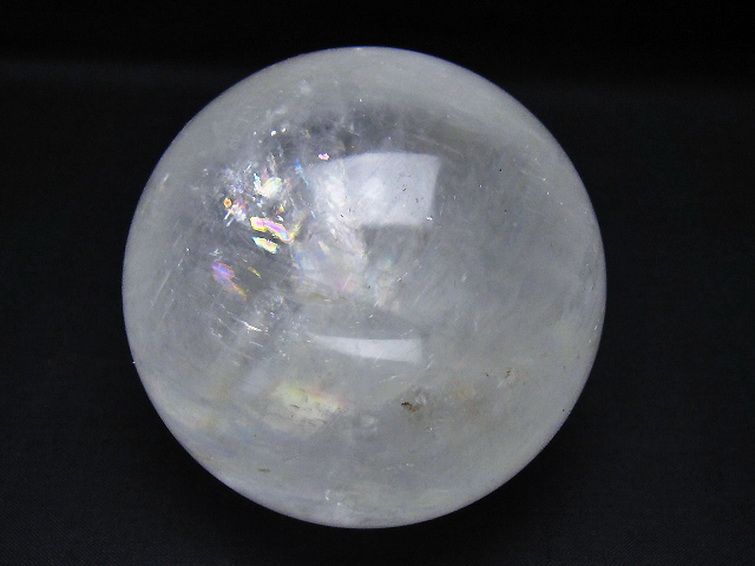 虹入り カルサイト 丸玉 82mm [t758-2276] 1枚目