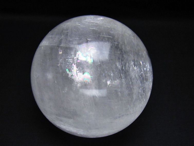 虹入り カルサイト 丸玉 82mm [t758-2288] 1枚目