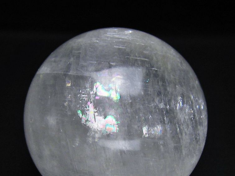 虹入り カルサイト 丸玉 82mm [t758-2288] 2枚目