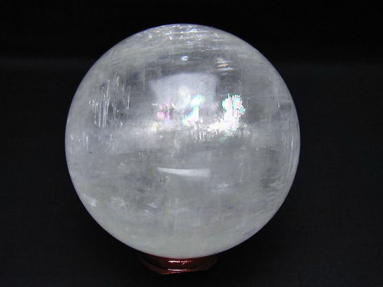 虹入り カルサイト 丸玉 82mm [t758-2288] 3枚目