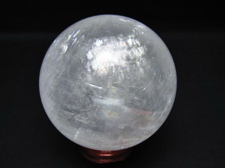 虹入り カルサイト 丸玉 76mm [t758-2318] 3枚目