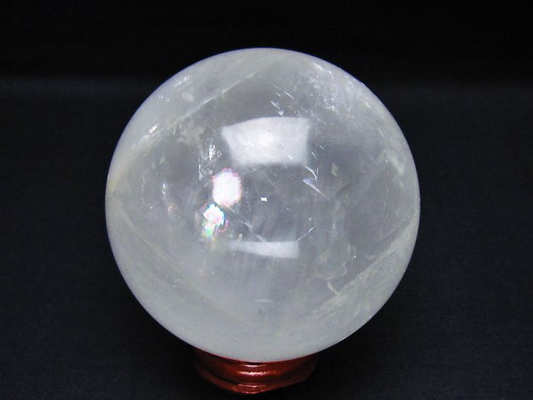 虹入り カルサイト 丸玉 74mm [t758-2321] 3枚目