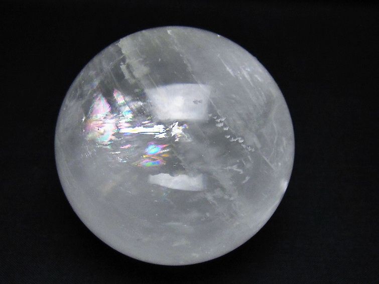 虹入り カルサイト 丸玉 70mm [t758-2337] 1枚目
