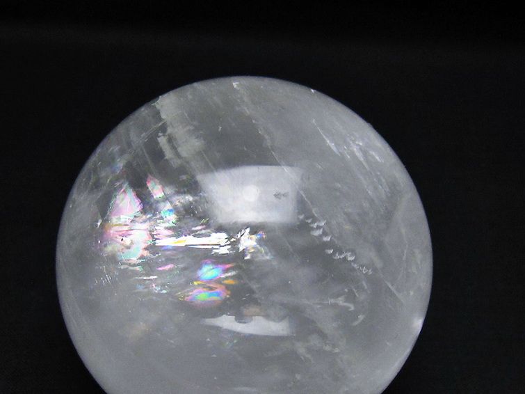 虹入り カルサイト 丸玉 70mm [t758-2337] 2枚目