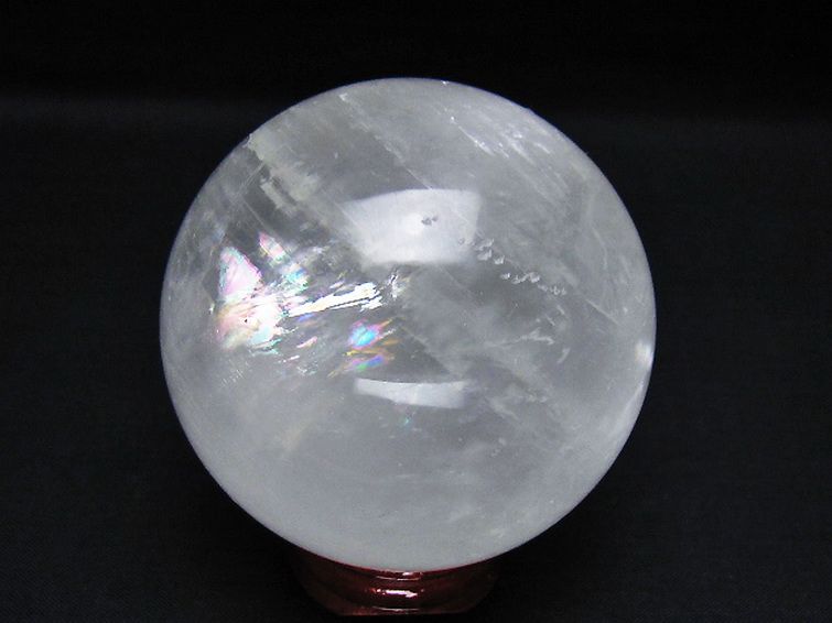 虹入り カルサイト 丸玉 70mm [t758-2337] 3枚目