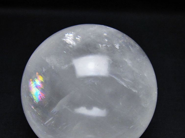 虹入り カルサイト 丸玉 70mm [t758-2338] 2枚目
