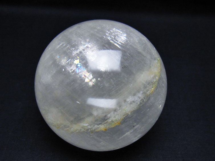 虹入り カルサイト 丸玉 70mm [t758-2339] 1枚目