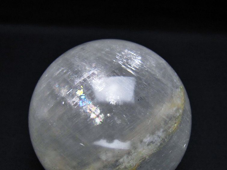 虹入り カルサイト 丸玉 70mm [t758-2339] 2枚目