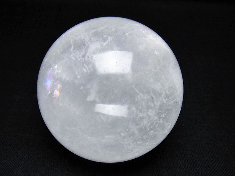 虹入り カルサイト 丸玉 69mm [t758-2342] 1枚目