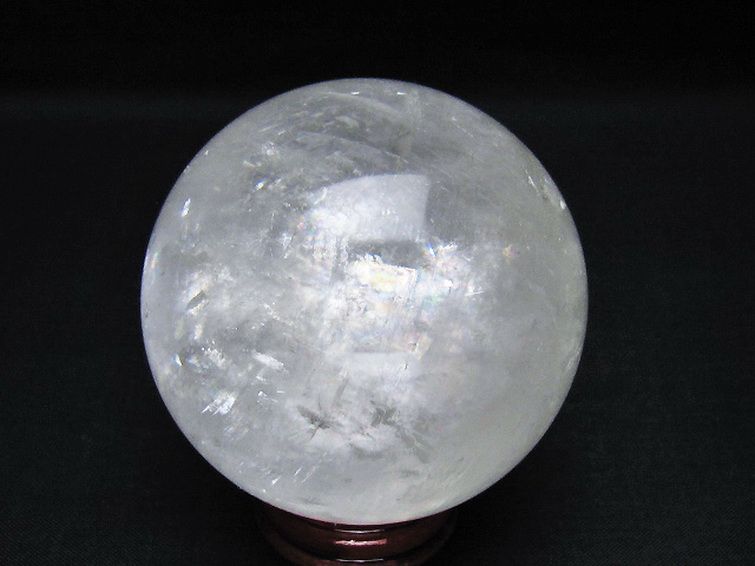 虹入り カルサイト 丸玉 66mm [t758-2349] 3枚目