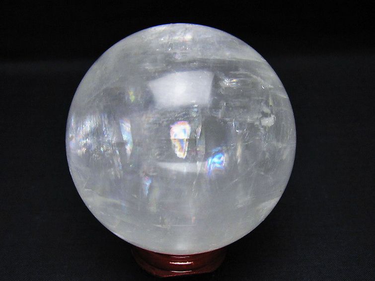 虹入り カルサイト 丸玉 74mm [t758-2383] 3枚目