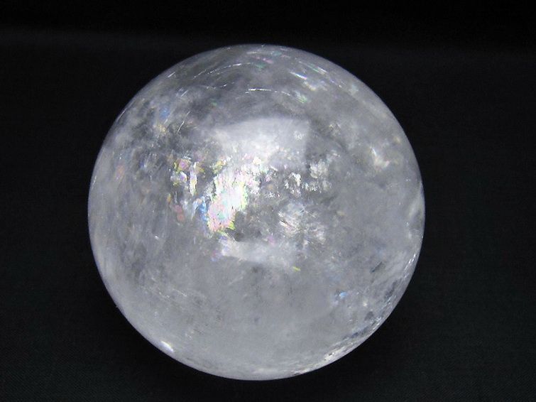 虹入り カルサイト 丸玉 74mm [t758-2392] 1枚目