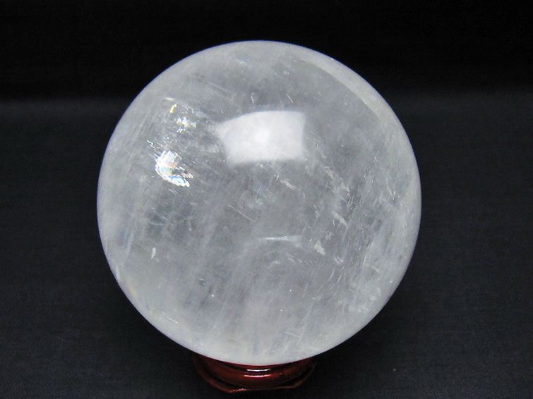 虹入り カルサイト 丸玉 77mm [t758-2400] 3枚目