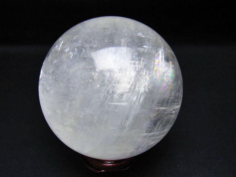 虹入り カルサイト 丸玉 78mm [t758-2403] 3枚目