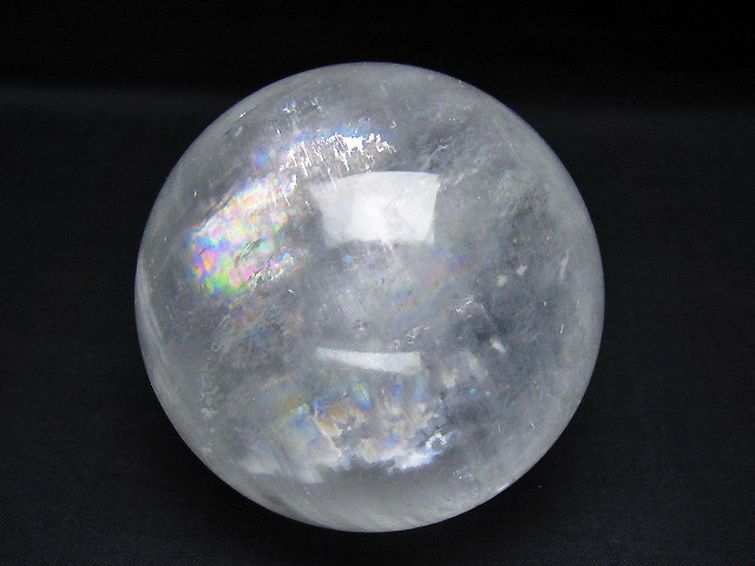 虹入り カルサイト 丸玉 84mm [t758-2409] 1枚目