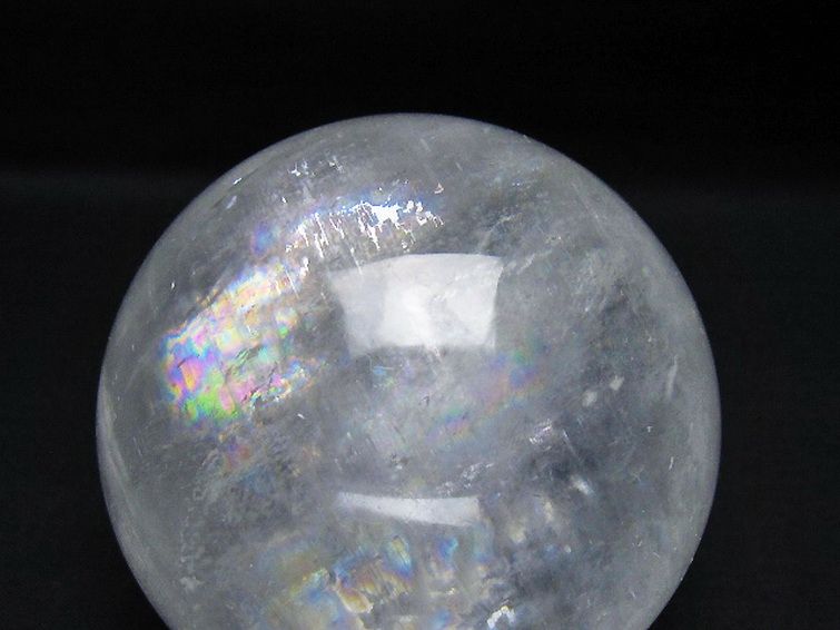 虹入り カルサイト 丸玉 84mm [t758-2409] 2枚目