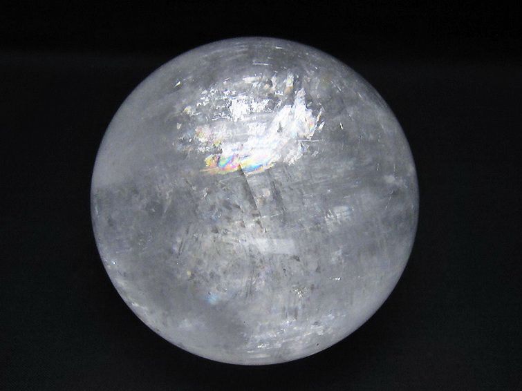 虹入り カルサイト 丸玉 84mm [t758-2410] 1枚目