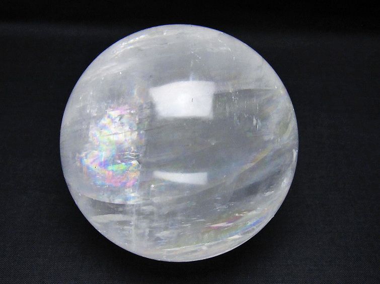 虹入り カルサイト 丸玉 82mm [t758-2414] 1枚目