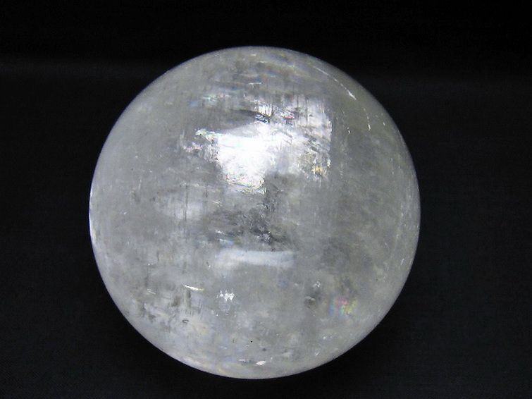 虹入り カルサイト 丸玉 80mm [t758-2416] 1枚目