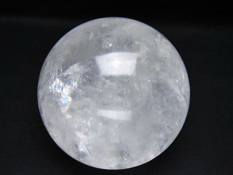 虹入り カルサイト 丸玉 80mm [t758-2417] 1枚目