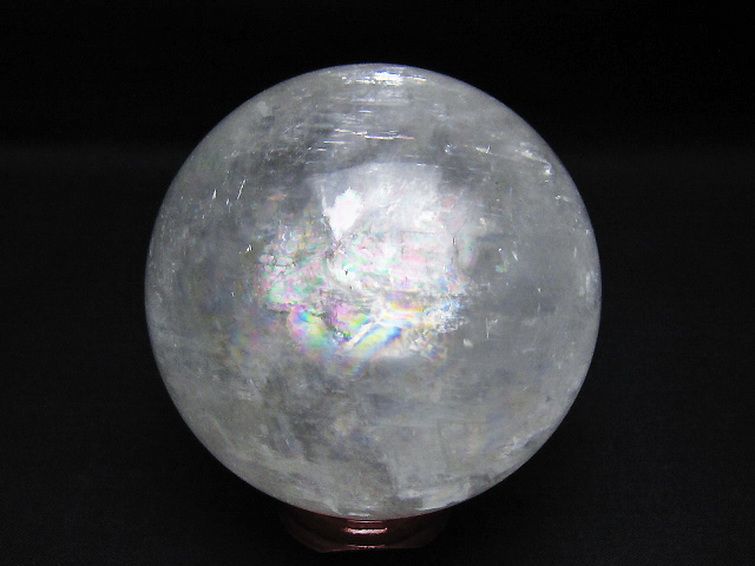 虹入り カルサイト 丸玉 79mm [t758-2418] 3枚目