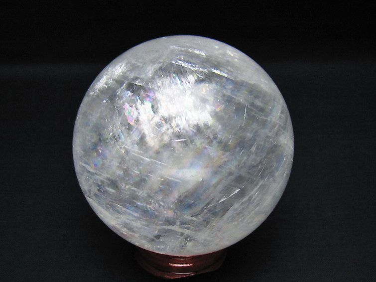 虹入り カルサイト 丸玉 72mm [t758-2428] 3枚目