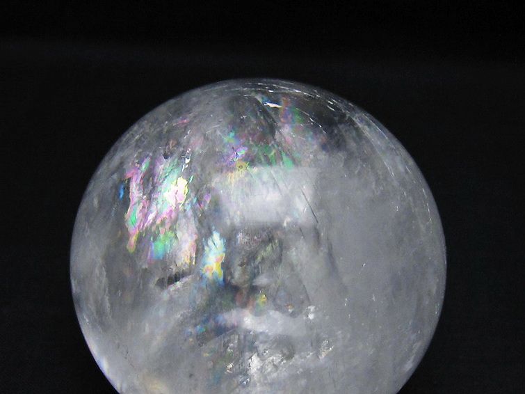 虹入り カルサイト 丸玉 70mm [t758-2431] 2枚目