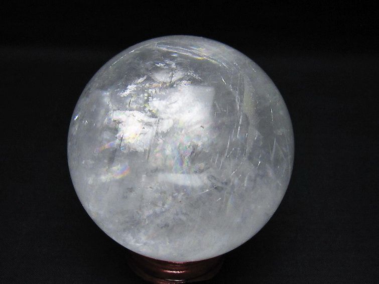 虹入り カルサイト 丸玉 69mm [t758-2436] 3枚目