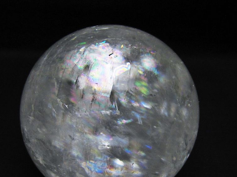 虹入り カルサイト 丸玉 86mm [t758-2446] 2枚目